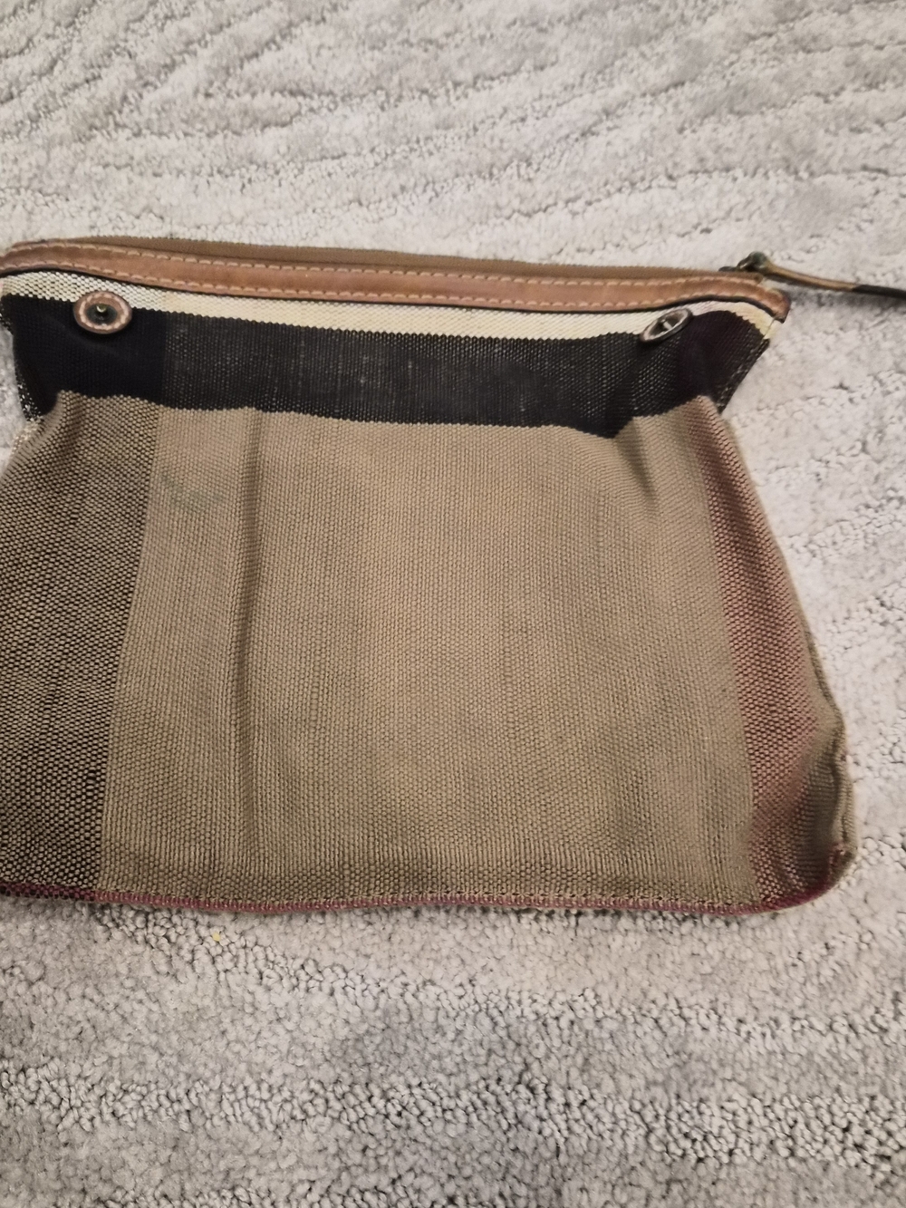 Authentic Burberry Tottenham Tote House Check Canvas Brown Leather w/Compartment - Picture 9 of 10